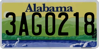 AL license plate 3AG0218