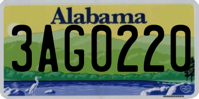 AL license plate 3AG0220