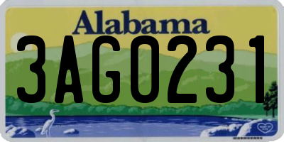 AL license plate 3AG0231