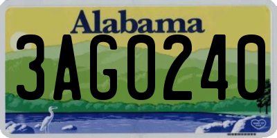 AL license plate 3AG0240