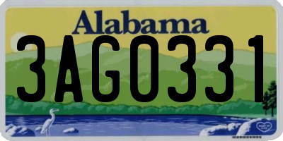 AL license plate 3AG0331