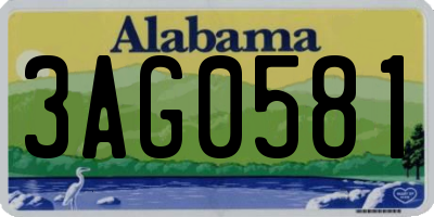 AL license plate 3AG0581