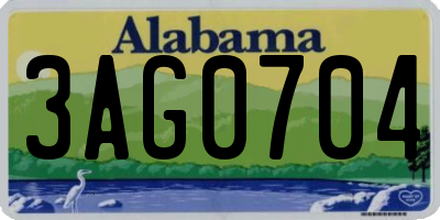 AL license plate 3AG0704
