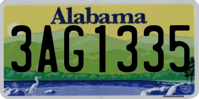 AL license plate 3AG1335