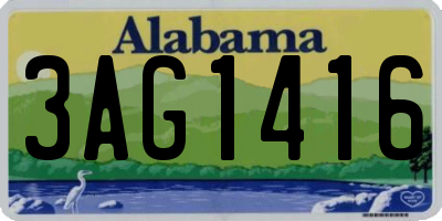 AL license plate 3AG1416