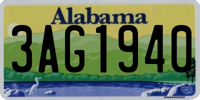 AL license plate 3AG1940