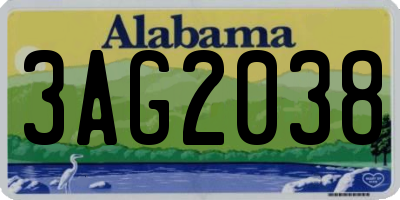 AL license plate 3AG2038