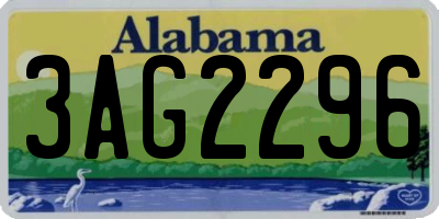 AL license plate 3AG2296