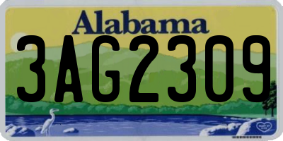 AL license plate 3AG2309
