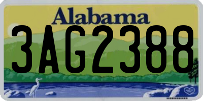 AL license plate 3AG2388