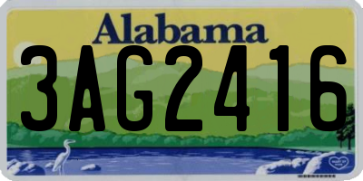 AL license plate 3AG2416