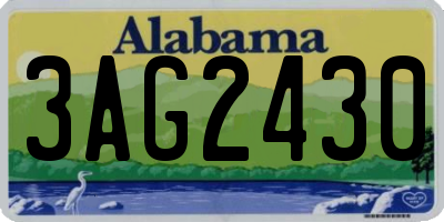 AL license plate 3AG2430