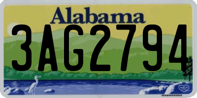 AL license plate 3AG2794