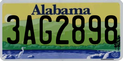 AL license plate 3AG2898