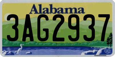 AL license plate 3AG2937