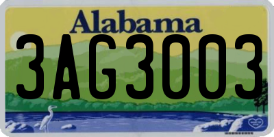 AL license plate 3AG3003