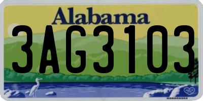 AL license plate 3AG3103