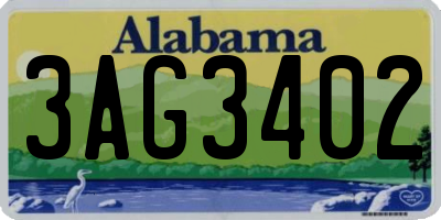 AL license plate 3AG3402