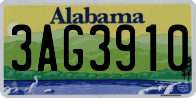 AL license plate 3AG3910