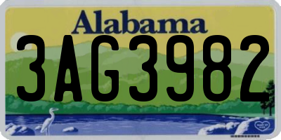 AL license plate 3AG3982