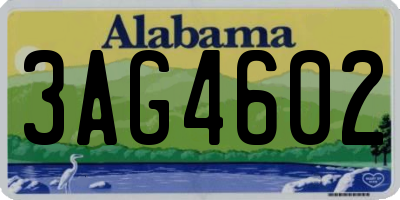 AL license plate 3AG4602