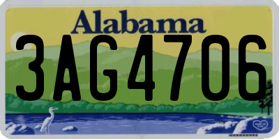 AL license plate 3AG4706