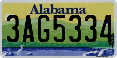 AL license plate 3AG5334
