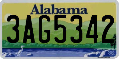 AL license plate 3AG5342