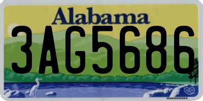 AL license plate 3AG5686