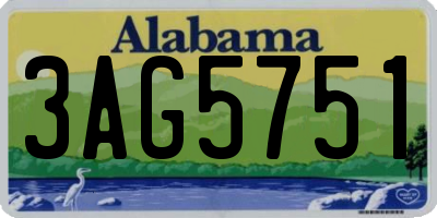 AL license plate 3AG5751