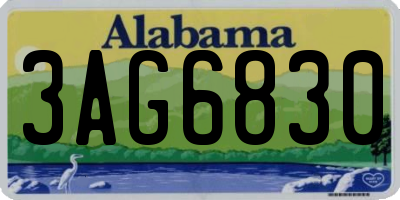AL license plate 3AG6830