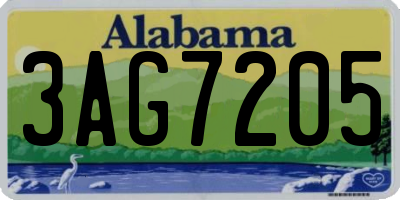 AL license plate 3AG7205