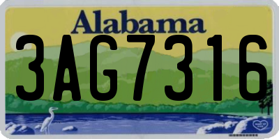 AL license plate 3AG7316