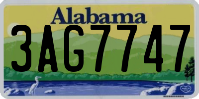 AL license plate 3AG7747