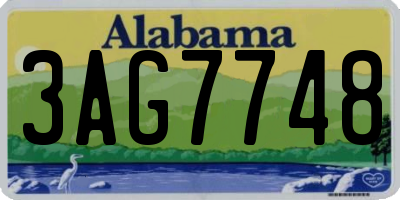AL license plate 3AG7748