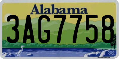 AL license plate 3AG7758