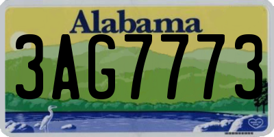 AL license plate 3AG7773