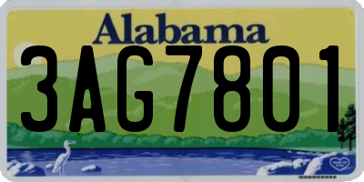 AL license plate 3AG7801