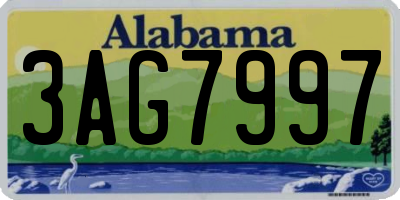 AL license plate 3AG7997