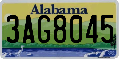 AL license plate 3AG8045