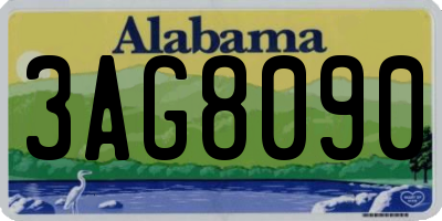 AL license plate 3AG8090