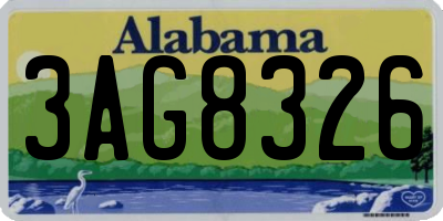 AL license plate 3AG8326