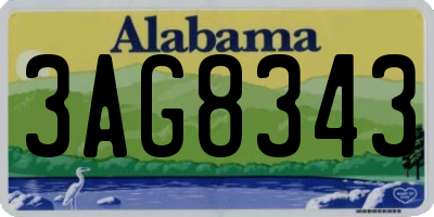 AL license plate 3AG8343