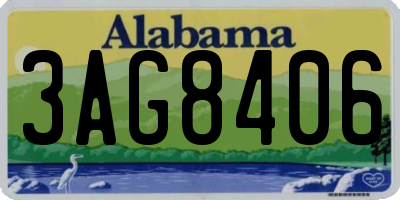 AL license plate 3AG8406
