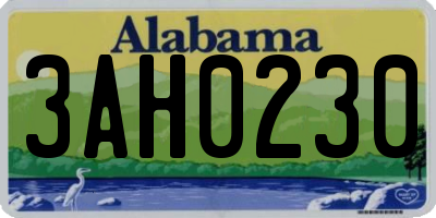 AL license plate 3AH0230