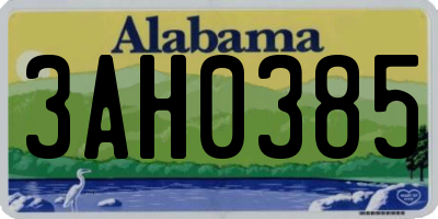 AL license plate 3AH0385
