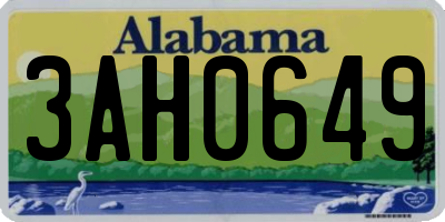 AL license plate 3AH0649