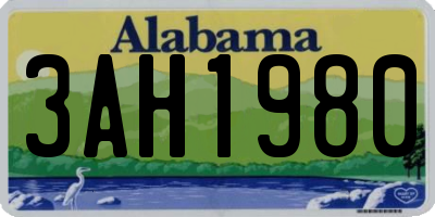 AL license plate 3AH1980