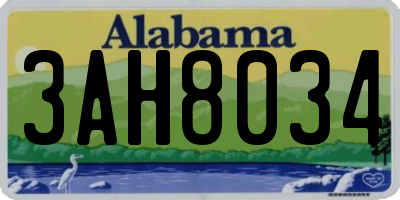 AL license plate 3AH8034