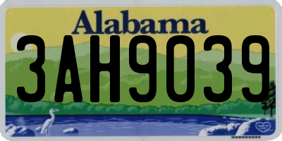 AL license plate 3AH9039